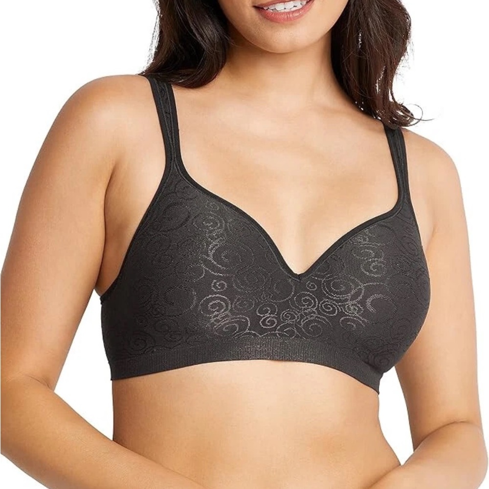 New NWT Bali Cool Comfort Wire Free Bra Black Swirl 40C 40 C